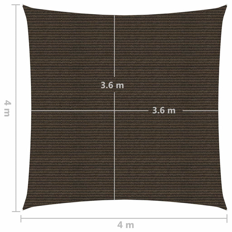 Zonnezeil 160 g/m² 4x4 m HDPE bruin