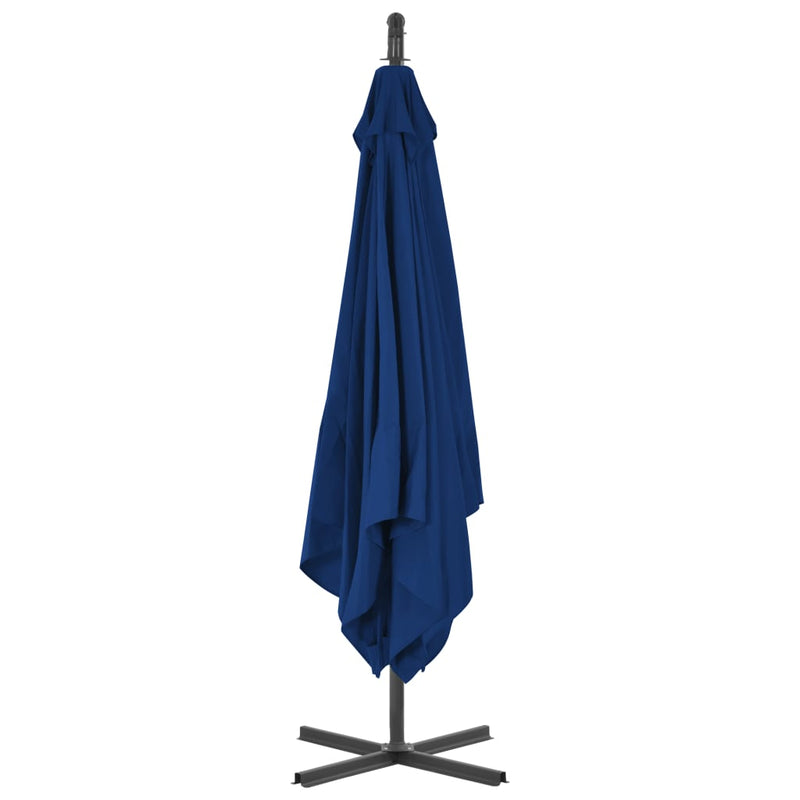 Zweefparasol met stalen paal 250x250 cm azuurblauw