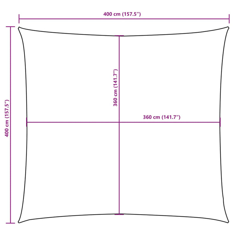 Zonnescherm vierkant 4x4 m oxford stof crèmekleurig