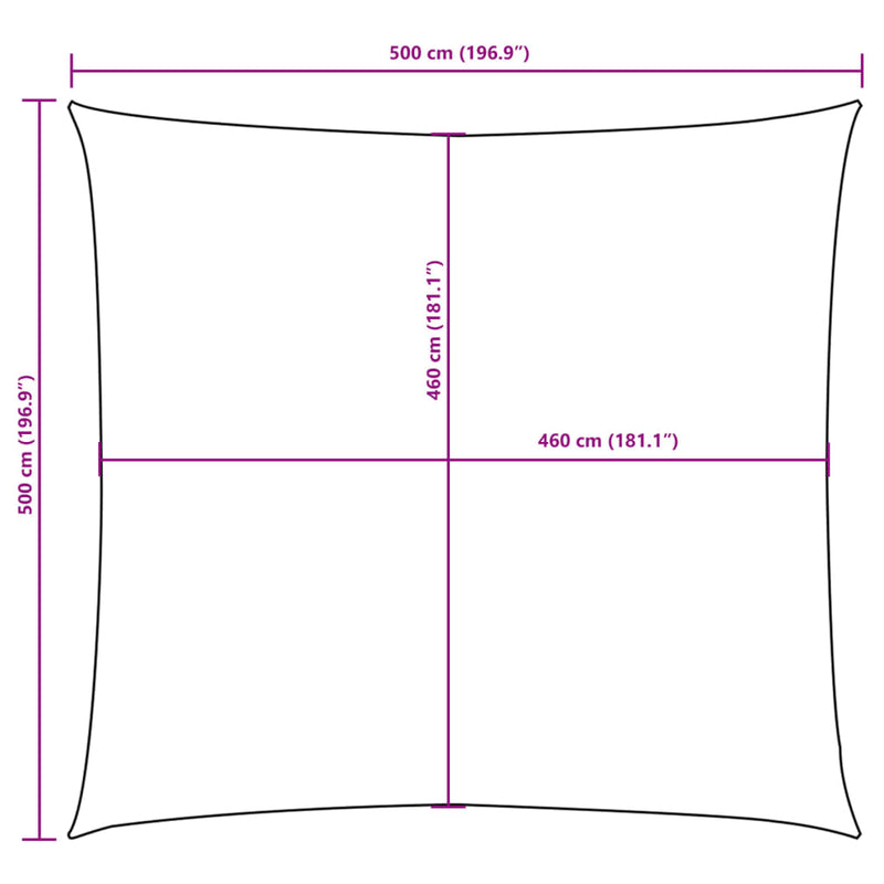 Zonnescherm vierkant 5x5 m oxford stof terraccota