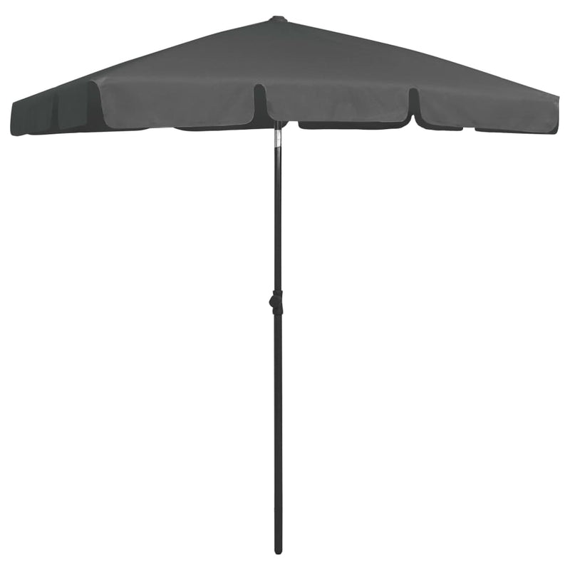 Strandparasol 180x120 cm antracietkleurig