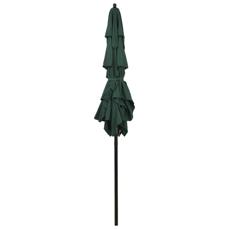 Parasol 3-laags met aluminium paal 2x2 m groen