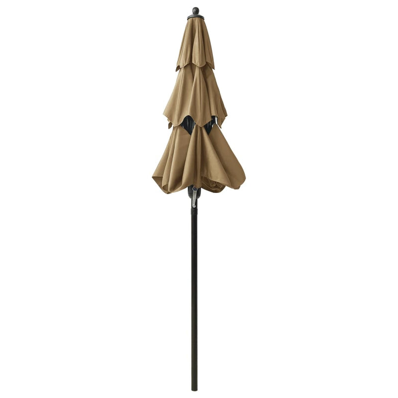 Parasol 3-laags met aluminium paal 2 m taupe