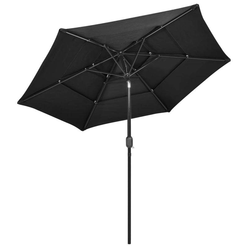 Parasol 3-laags met aluminium paal 2,5 m antracietkleurig