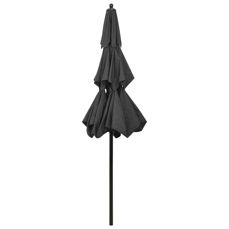 Parasol 3-laags met aluminium paal 2,5 m antracietkleurig