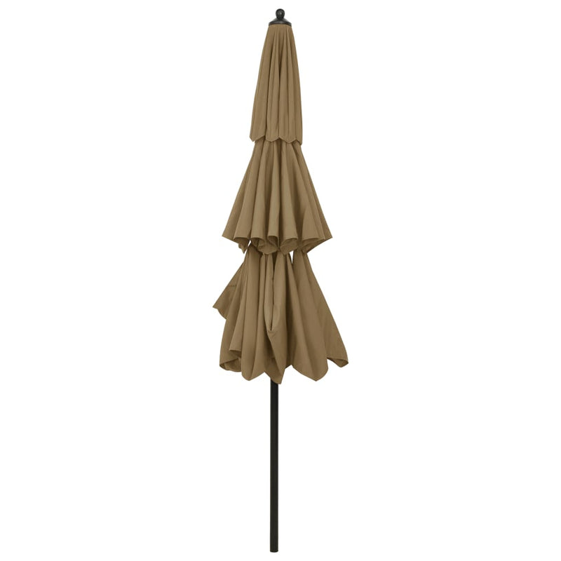 Parasol 3-laags met aluminium paal 3 m taupe