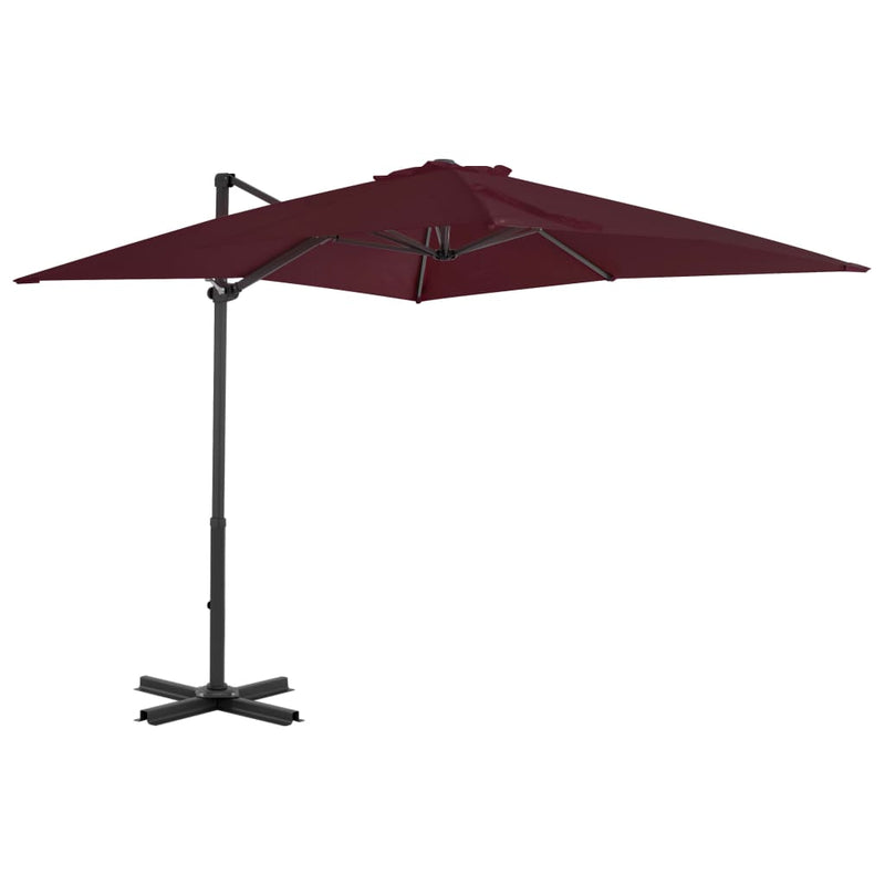 Zweefparasol met aluminium paal 250x250 cm bordeauxrood