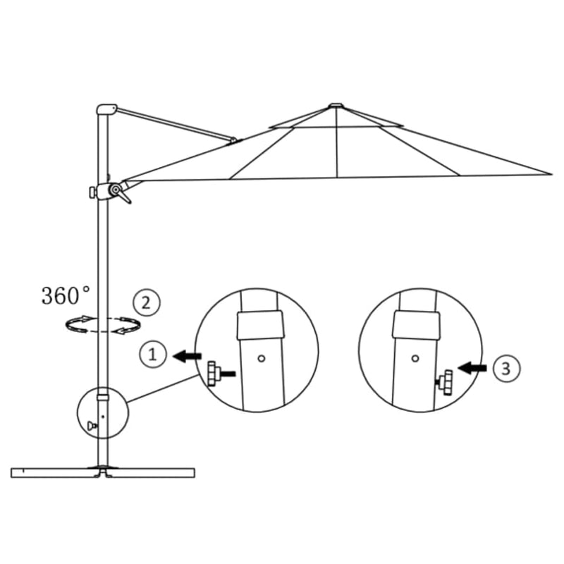 Zweefparasol met aluminium paal 250x250 cm bordeauxrood