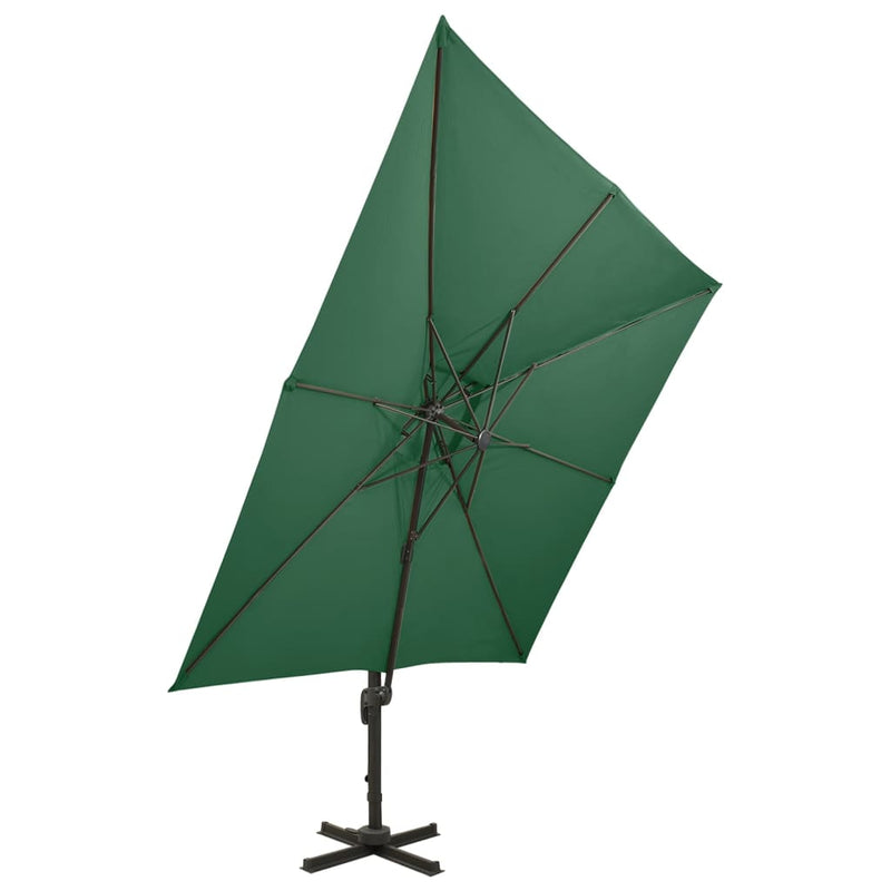 Zweefparasol met dubbel dak 300x300 cm groen