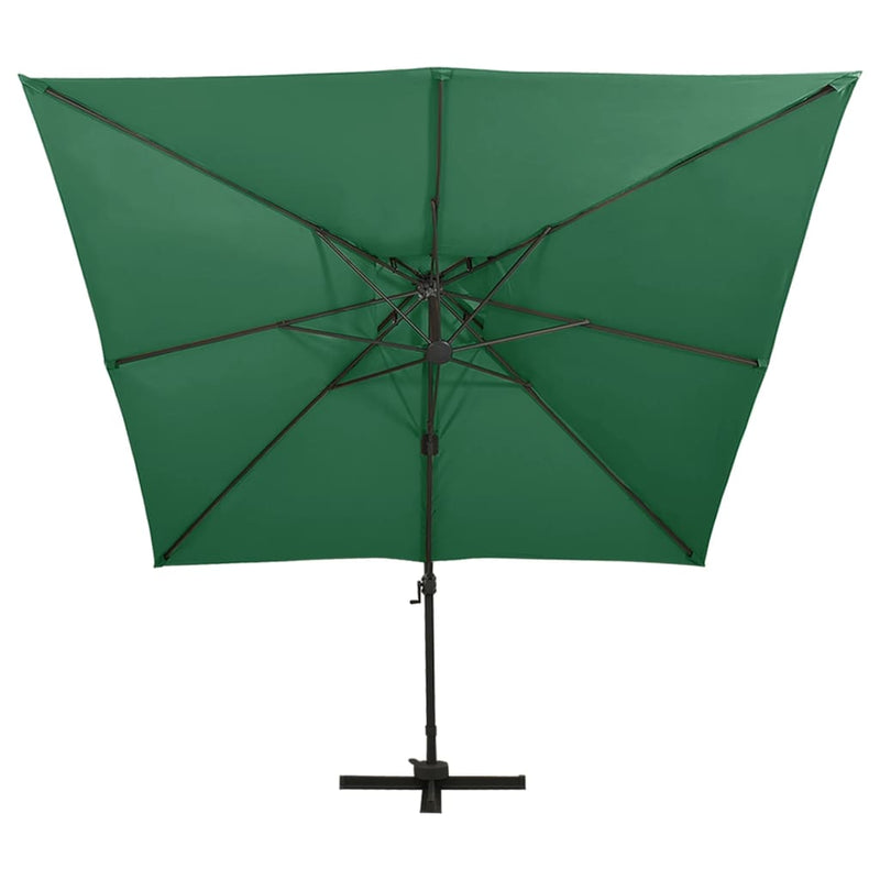 Zweefparasol met dubbel dak 300x300 cm groen