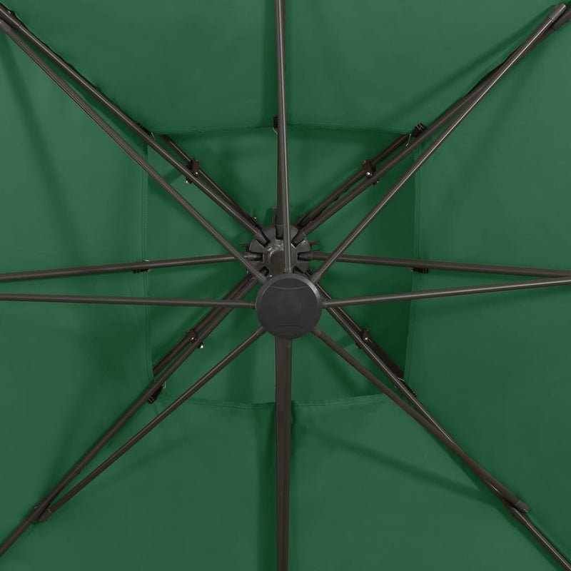 Zweefparasol met dubbel dak 300x300 cm groen