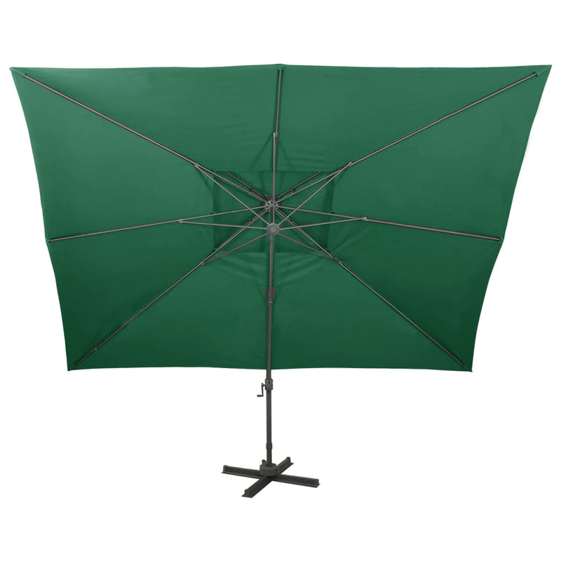 Zweefparasol met dubbel dak 400x300 cm groen