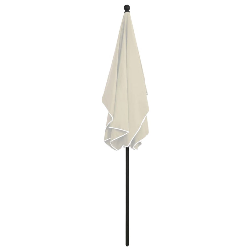 Parasol met paal 210x140 cm zandkleurig