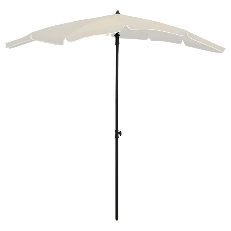 Parasol met paal 200x130 cm zandkleurig