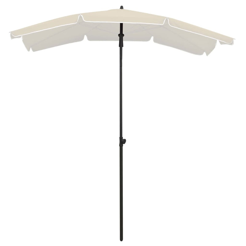 Parasol met paal 200x130 cm zandkleurig