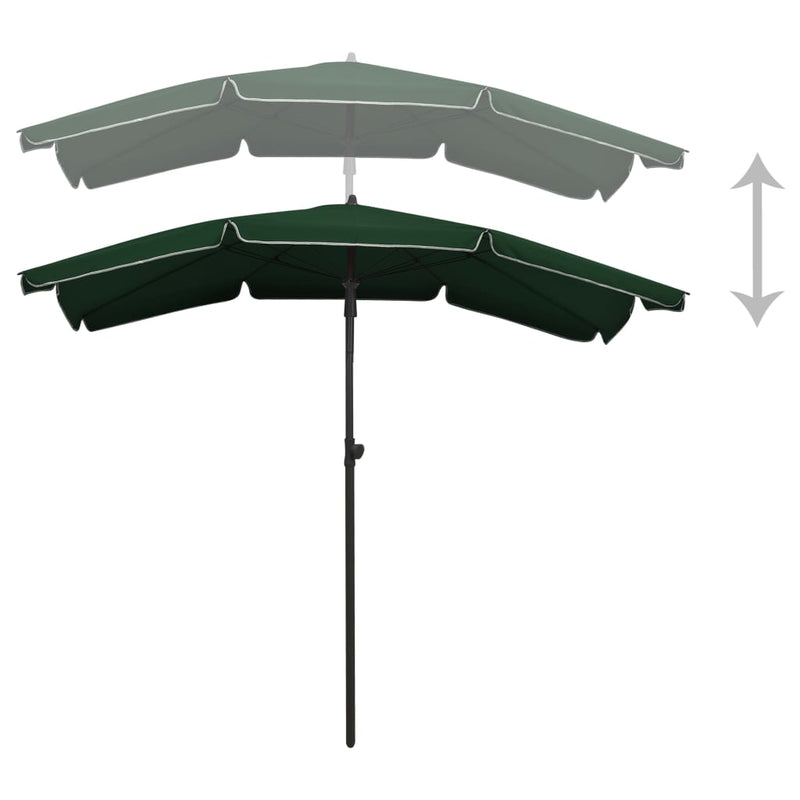 Parasol met paal 200x130 cm groen