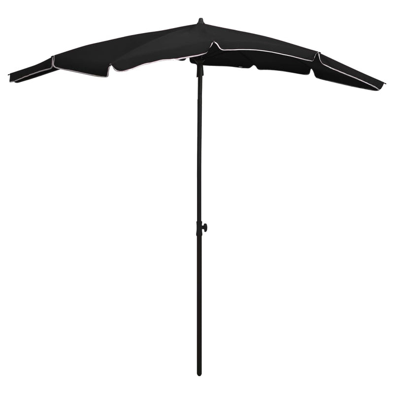 Parasol met paal 200x130 cm zwart