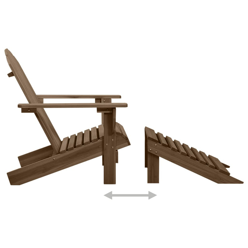 Tuinstoel Adirondack voetenbank tafel massief vurenhout bruin