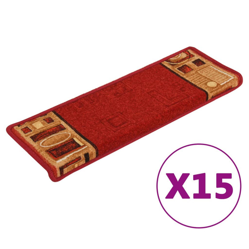 Trapmatten zelfklevend 15 st 65x21x4 cm rood