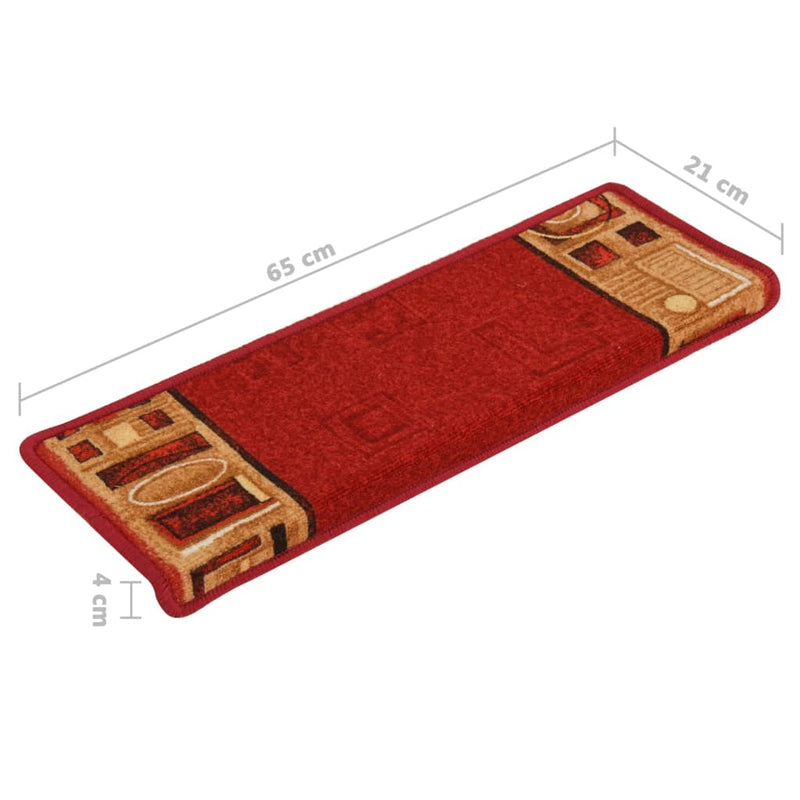 Trapmatten zelfklevend 15 st 65x21x4 cm rood