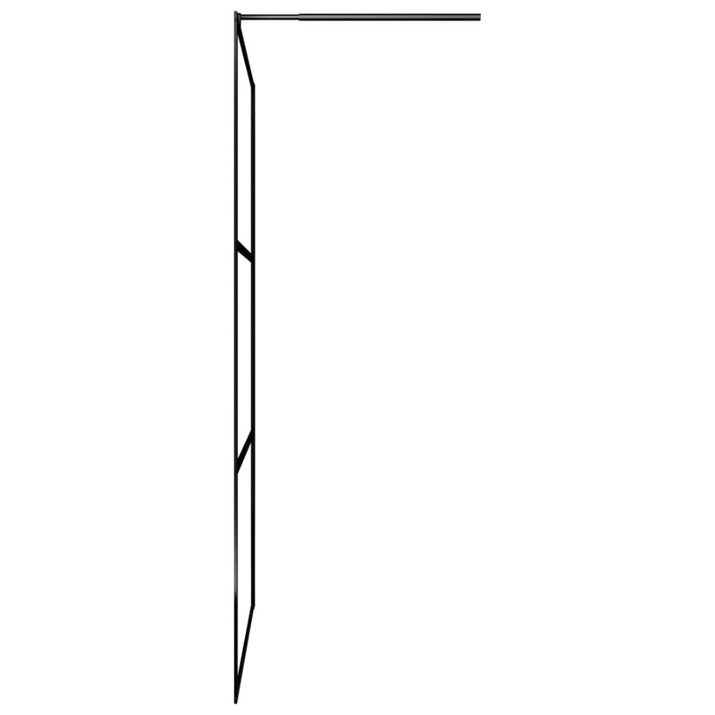 Inloopdouchewand transparant 100x195 cm ESG-glas zwart