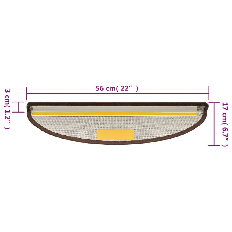 Trapmatten 10 st 56x17x3 cm koffiebruin