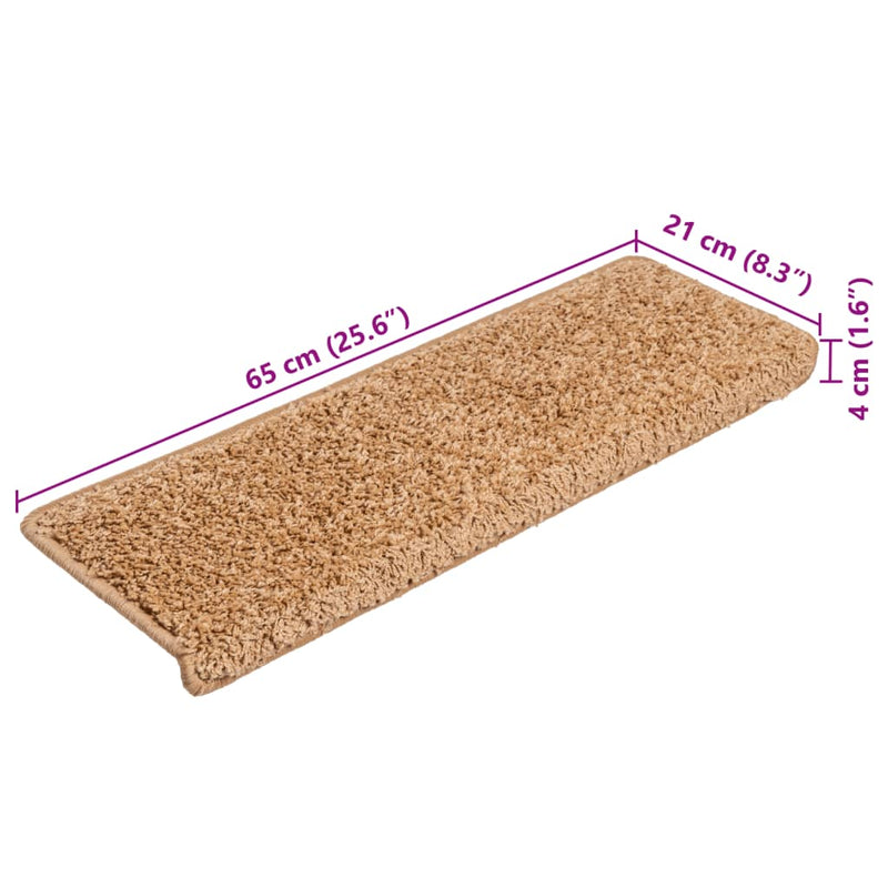 Trapmatten 10 st 65x21x4 cm beige