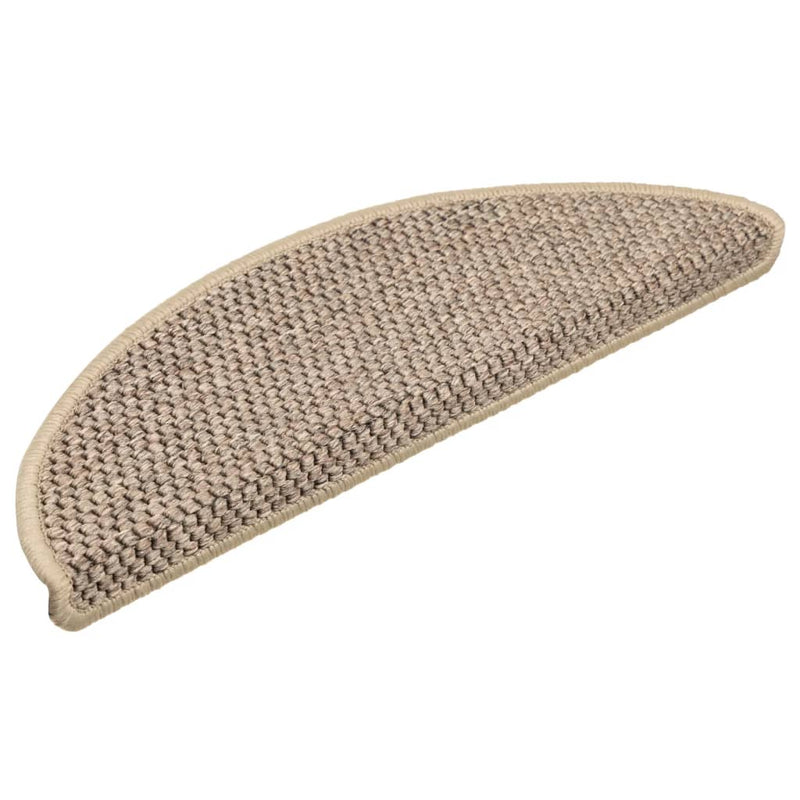 Trapmatten zelfklevend 15 st sisal-look 56x17x3 cm donkerbeige