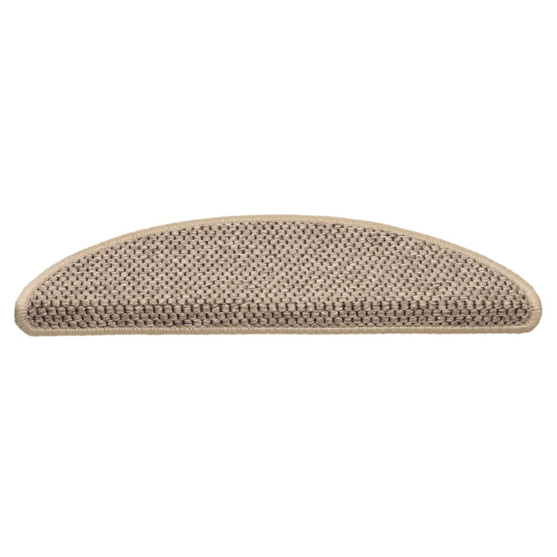 Trapmatten zelfklevend 15 st sisal-look 56x17x3 cm donkerbeige