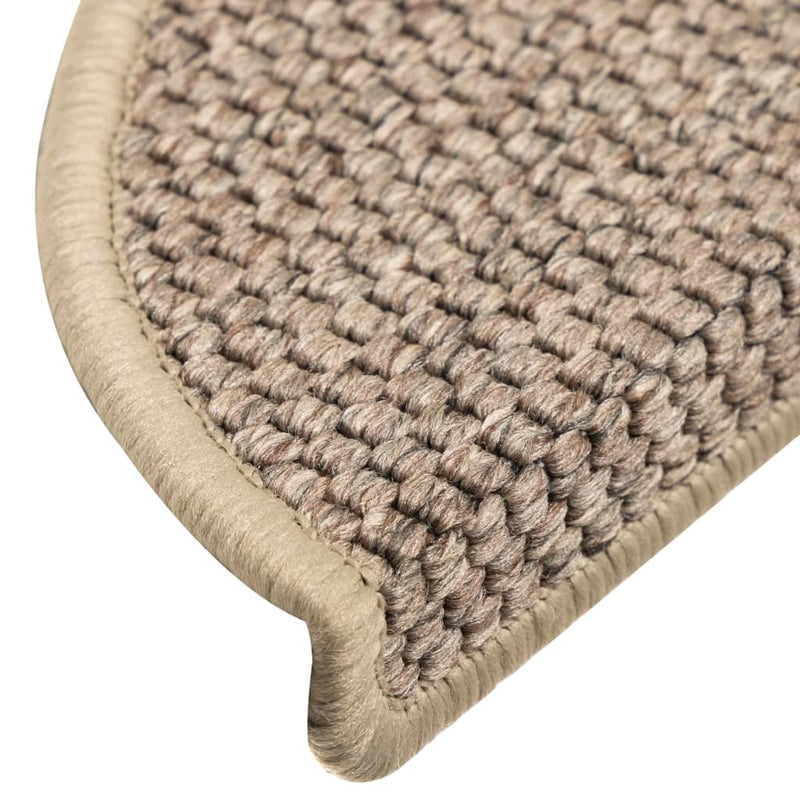 Trapmatten zelfklevend 15 st sisal-look 56x17x3 cm donkerbeige