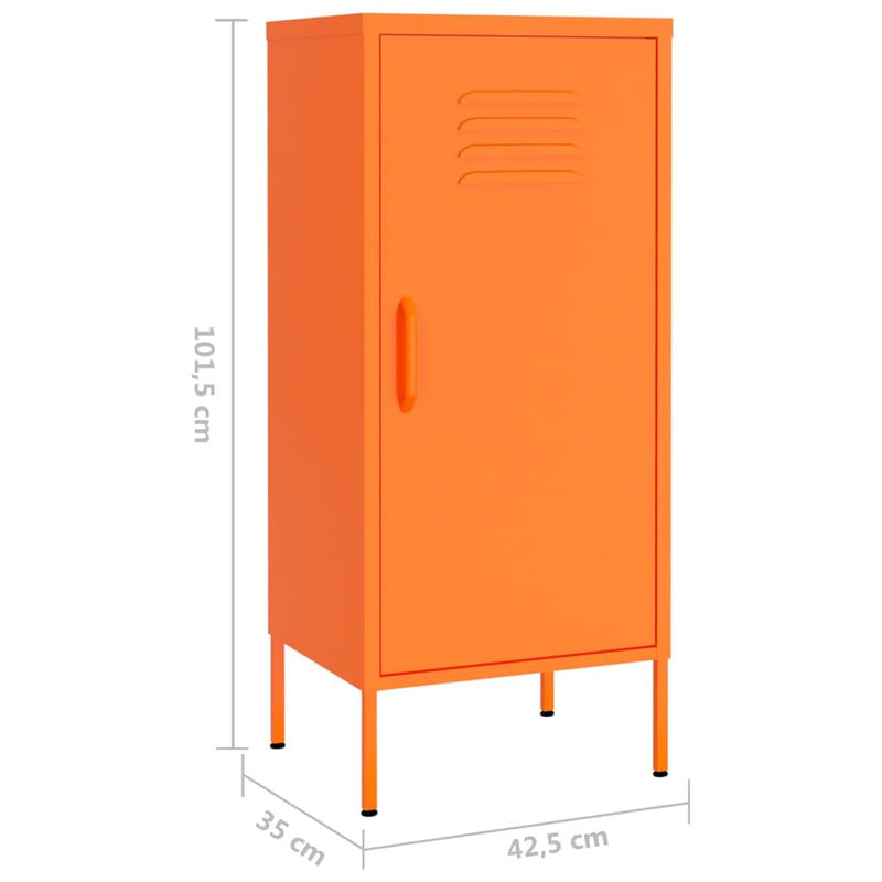 Opbergkast 42,5x35x101,5 cm staal oranje