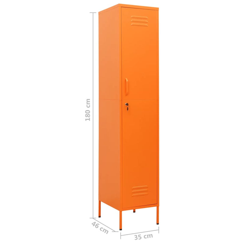 Lockerkast 35x46x180 cm staal oranje