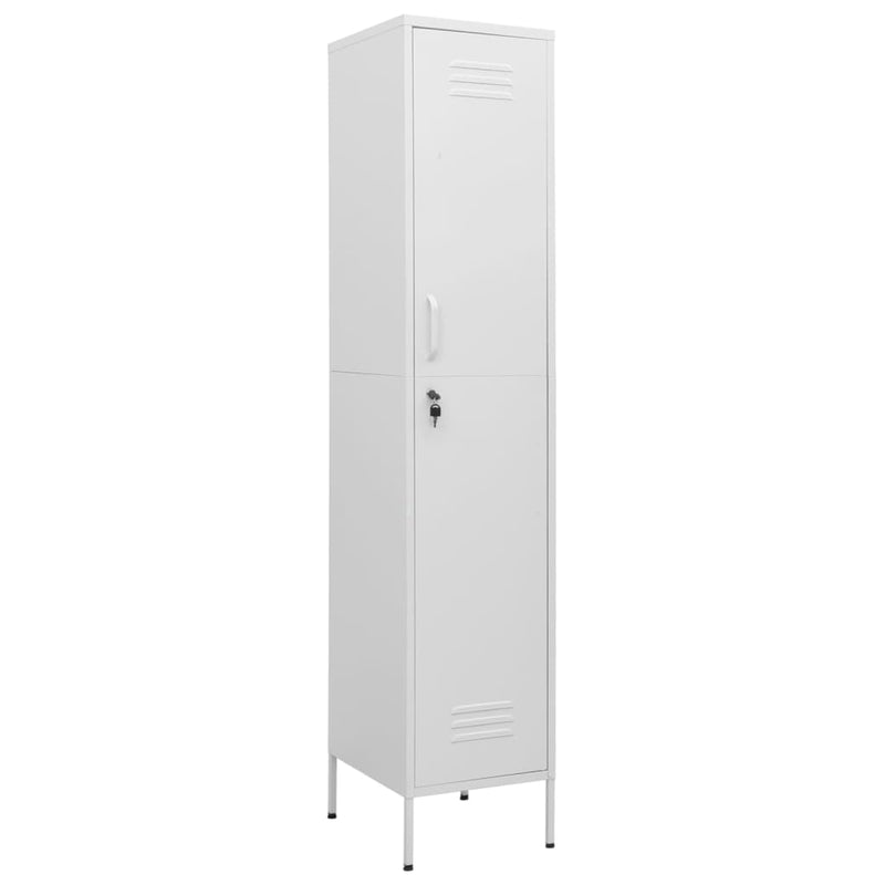 Lockerkast 35x46x180 cm staal wit