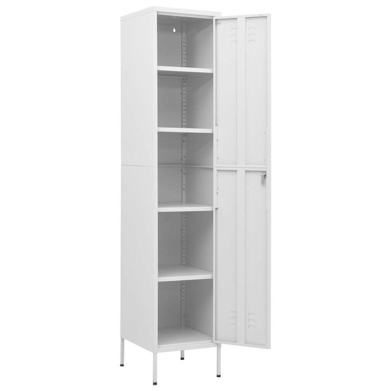 Lockerkast 35x46x180 cm staal wit