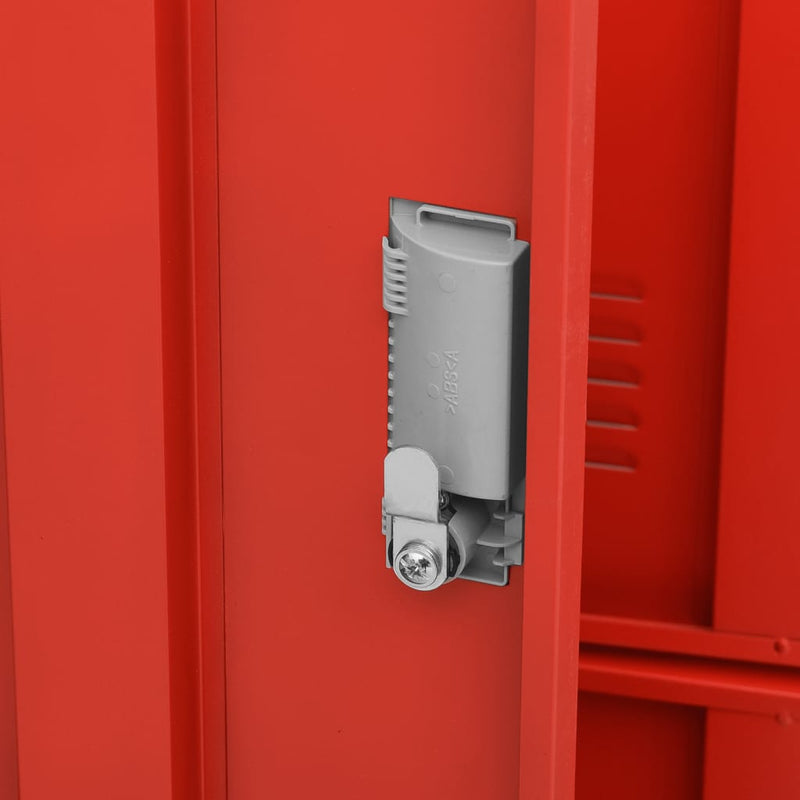 Lockerkast 90x45x92,5 cm staal lichtgrijs en rood