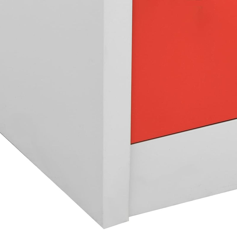 Lockerkast 90x45x92,5 cm staal lichtgrijs en rood