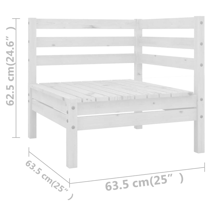 10-delige Loungeset massief grenenhout wit