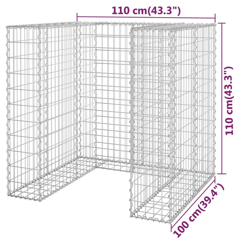 Schanskorf voor container 110x100x110 cm gegalvaniseerd staal