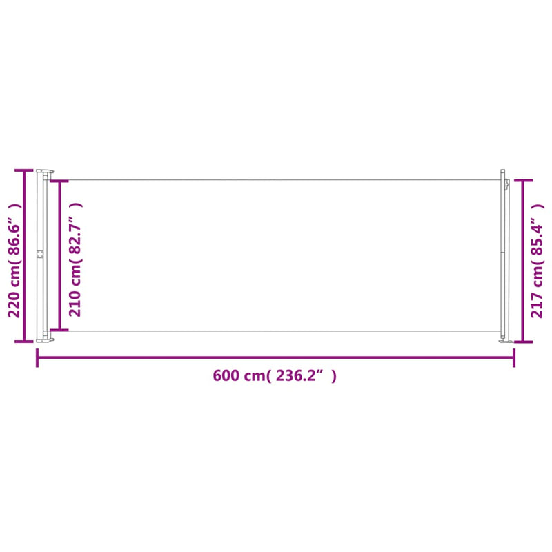 Tuinscherm uittrekbaar 220x600 cm rood