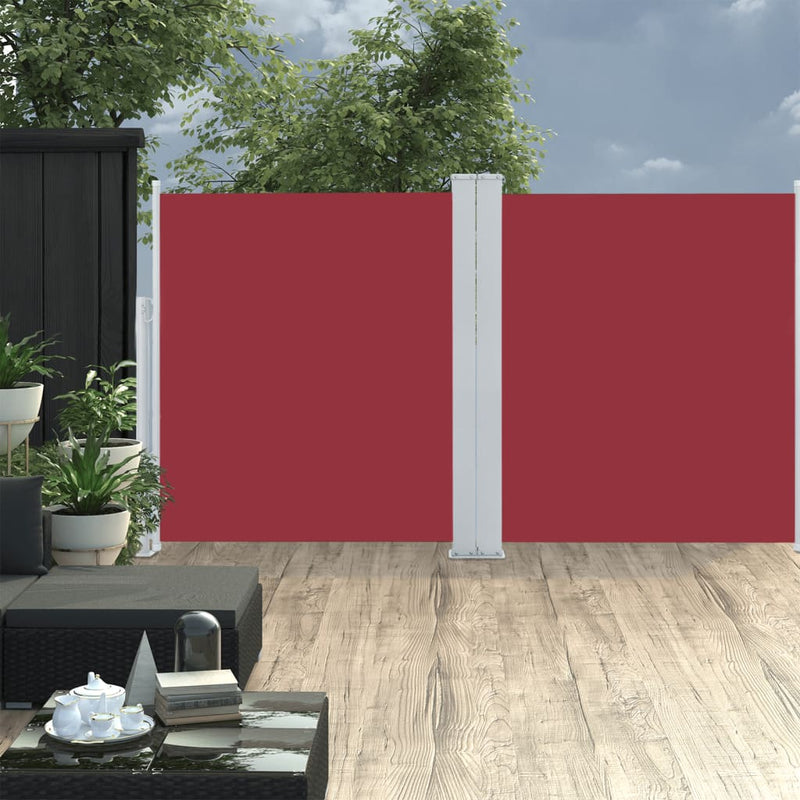 Windscherm uittrekbaar 140x600 cm rood