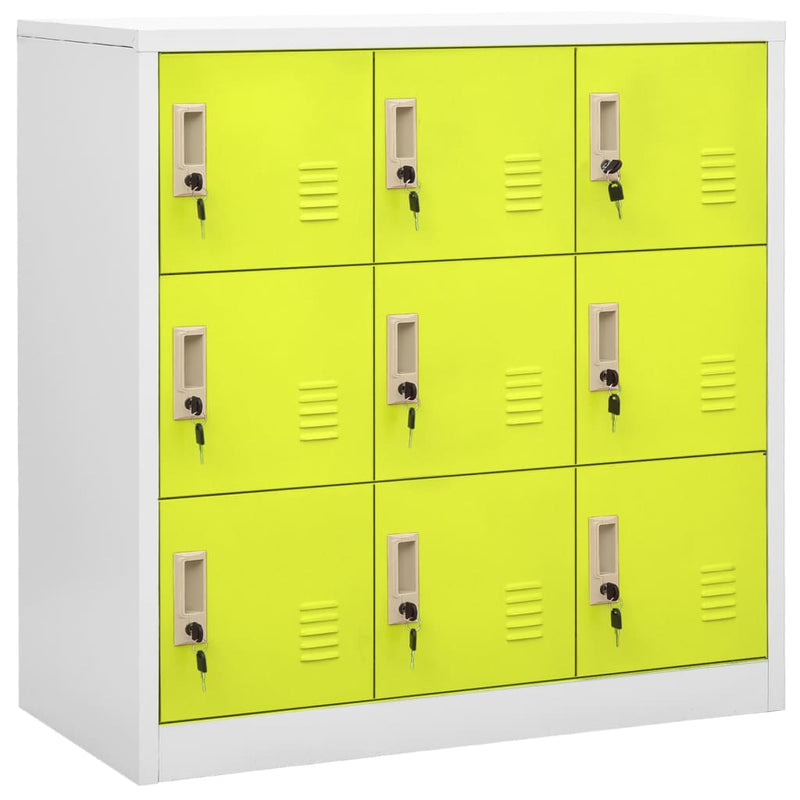 Lockerkasten 5 st 90x45x92,5 cm staal lichtgrijs en groen