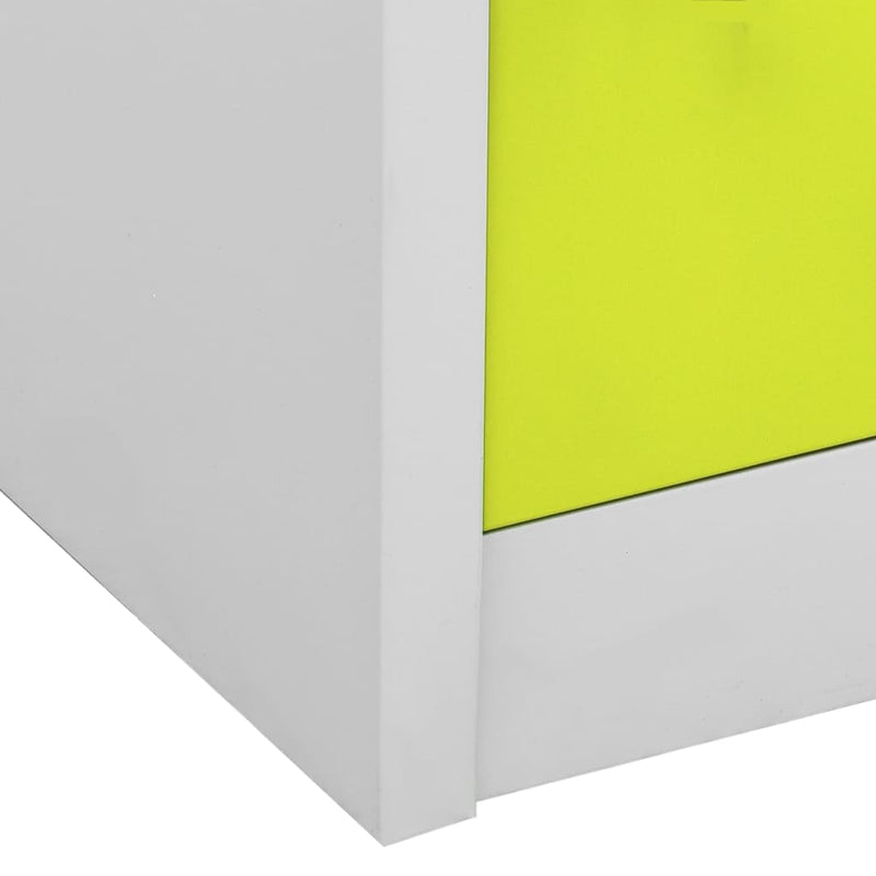 Lockerkasten 5 st 90x45x92,5 cm staal lichtgrijs en groen