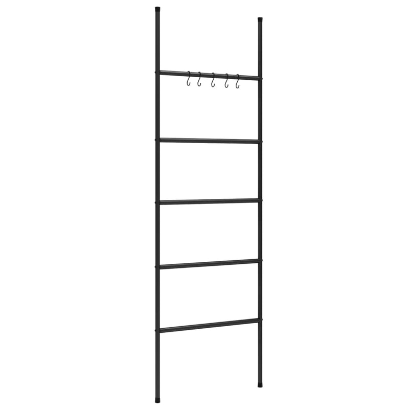 Handdoekenrek ladder met 5 lagen 58x175 cm ijzer zwart