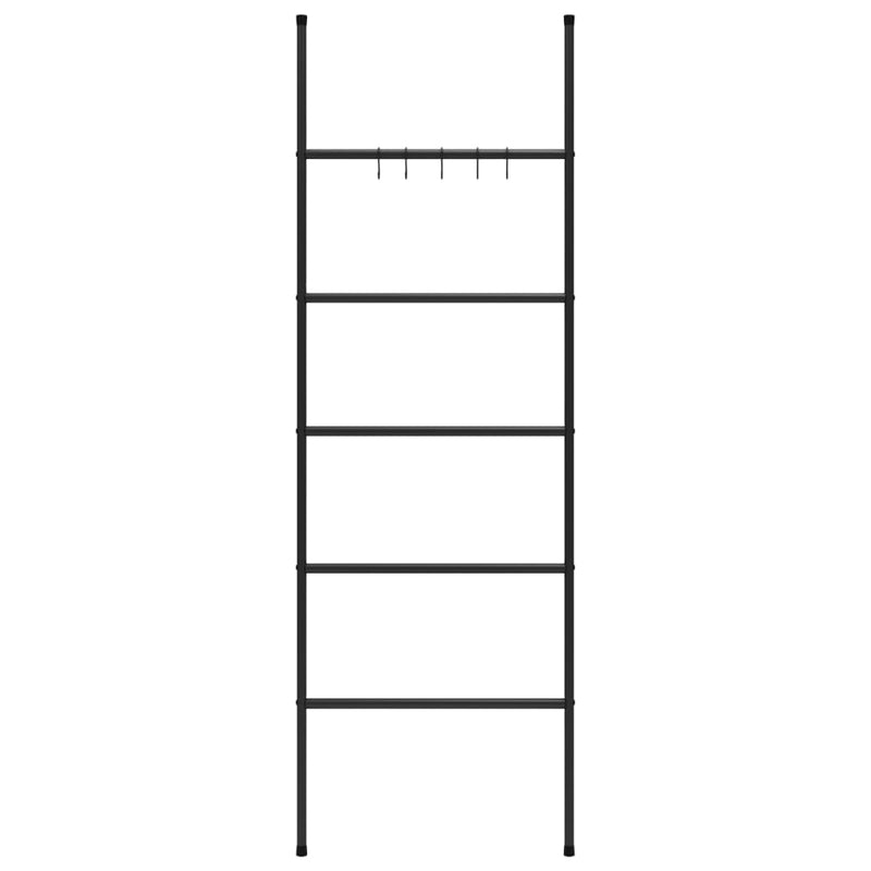 Handdoekenrek ladder met 5 lagen 58x175 cm ijzer zwart