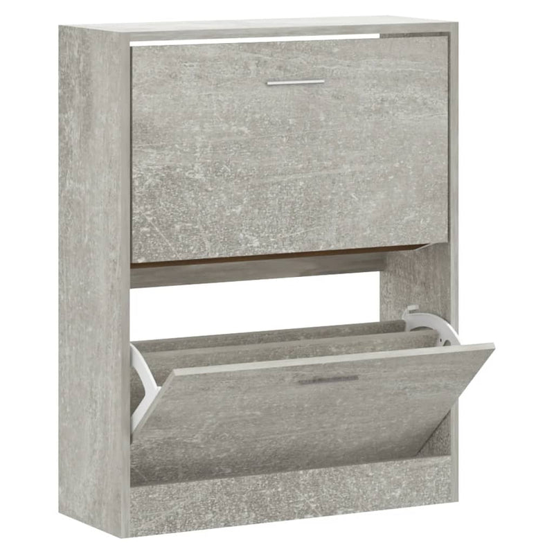 Schoenenkast 63x24x81 cm bewerkt hout betongrijs