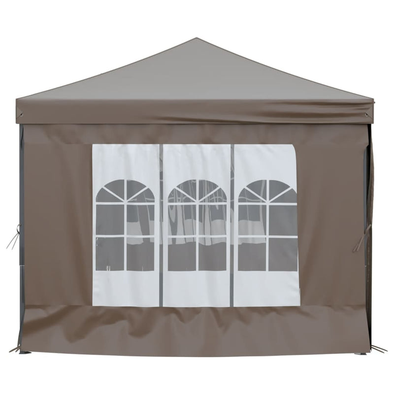 Partytent inklapbaar met zijwanden 3x6 m taupe