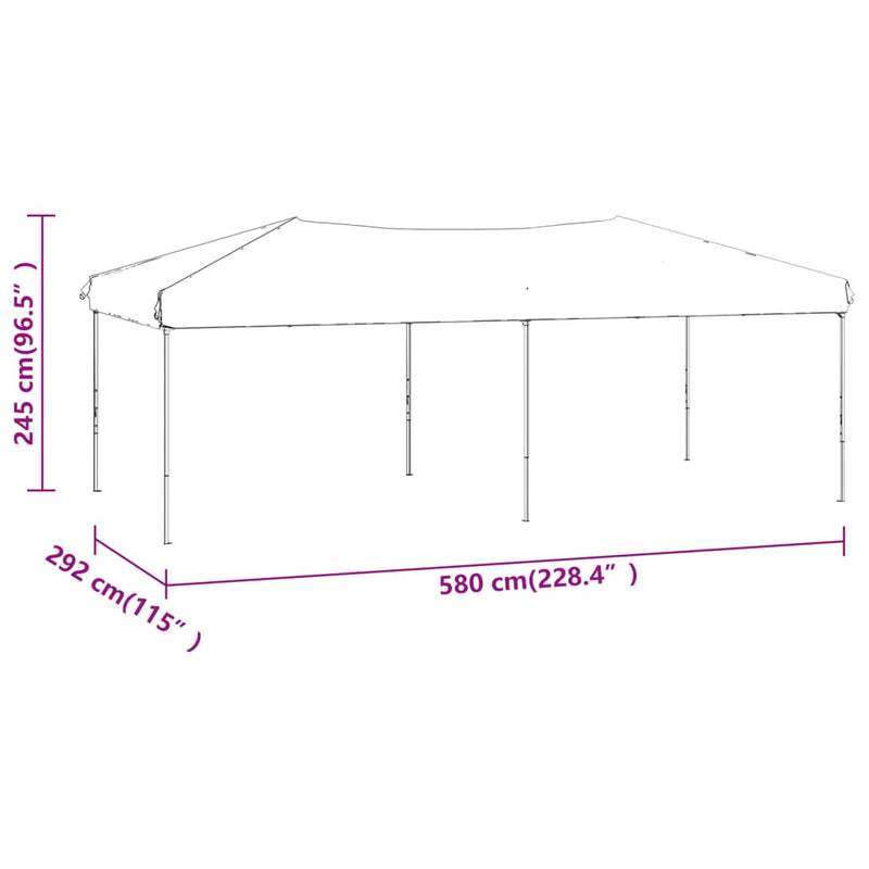 Partytent inklapbaar met zijwanden 3x6 m taupe