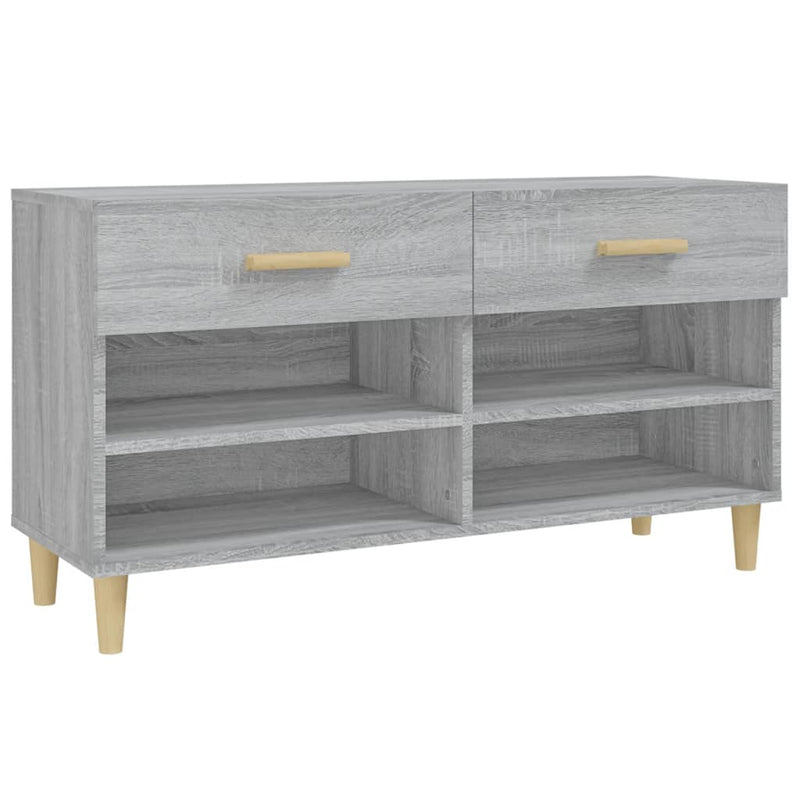 Schoenenkast 102x35x55 cm bewerkt hout grijs sonoma eikenkleur