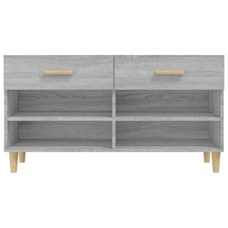 Schoenenkast 102x35x55 cm bewerkt hout grijs sonoma eikenkleur