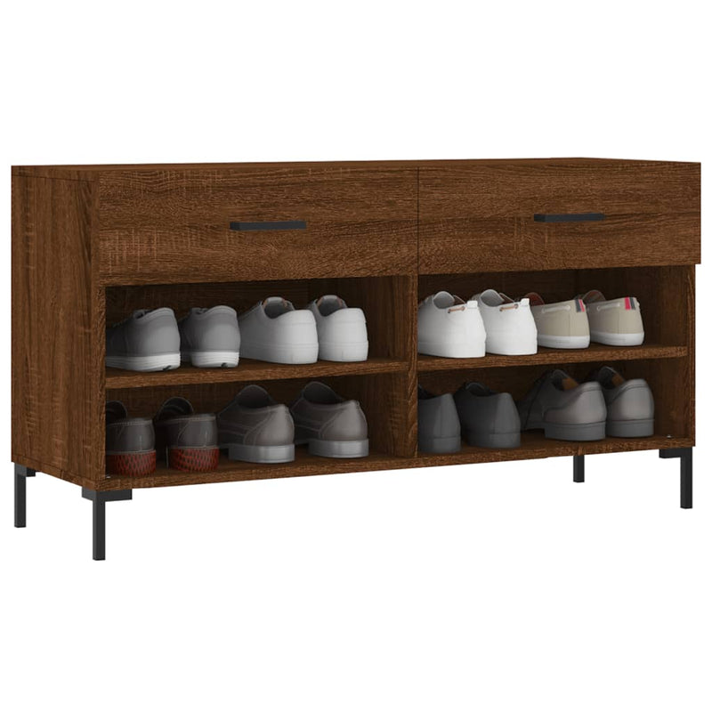 Schoenenbank 102x35x55 cm bewerkt hout sonoma eikenkleurig